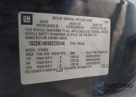 2008 Chevrolet Silverado 1500 Work Truck z USA, uszkodzony, nr VIN 1GCEK14X98Z238546